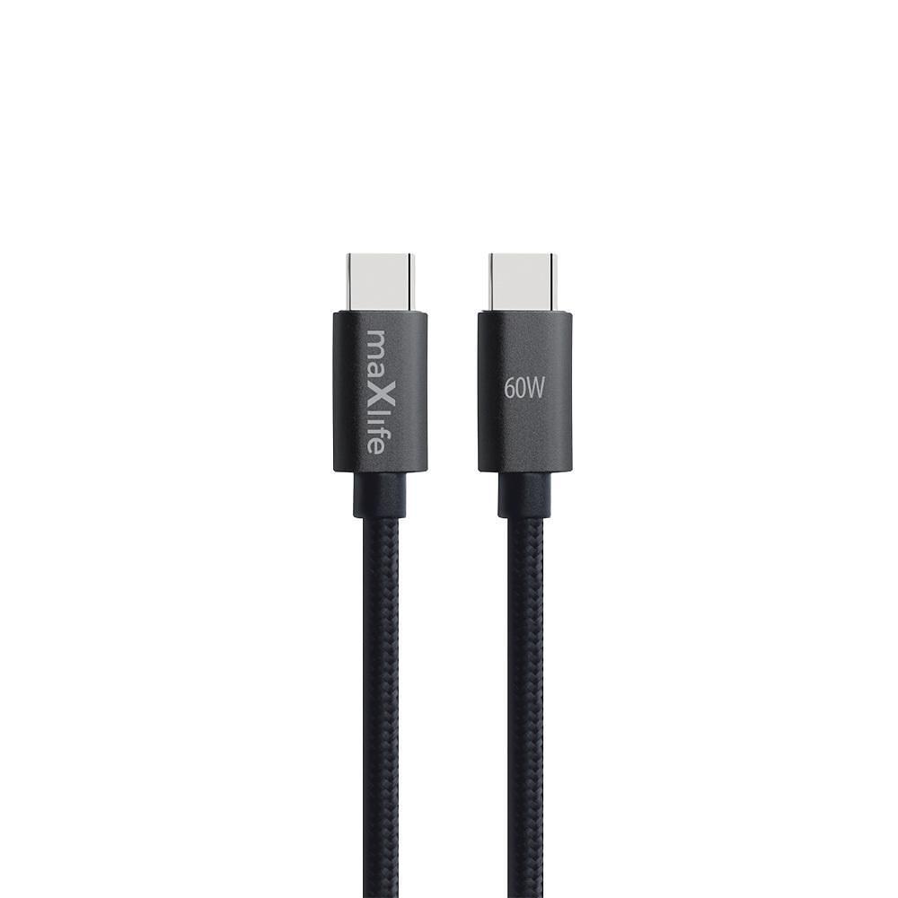Кабел USB-C Maxlife, 1,0 м, 60W, черен