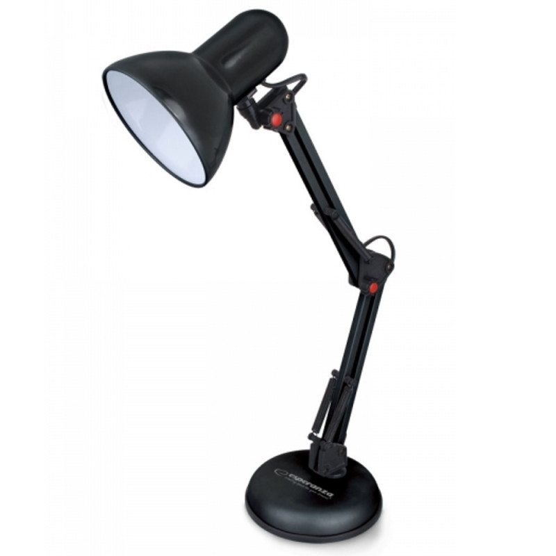 Лампа за бюро Esperanza ELD112K, 12W, Цокъл Е27, Гъвкаво рамо, Черен | JAR Computers Лампа за бюро Esperanza ELD112K, 12W, Цокъл Е27, Гъвкаво рамо, Черен