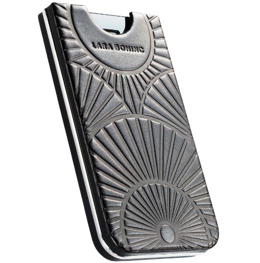 Луксозен кожен калъф (естествена кожа - ръчна изработка) за iPhone 5, iPhone 5S, iPhone SE - Calypso Crystal Sunrise by Lara Bohinc (черен) | JAR Computers Луксозен кожен калъф (естествена кожа - ръчна изработка) за iPhone 5, iPhone 5S, iPhone SE - Calypso Crystal Sunrise by Lara Bohinc (черен)