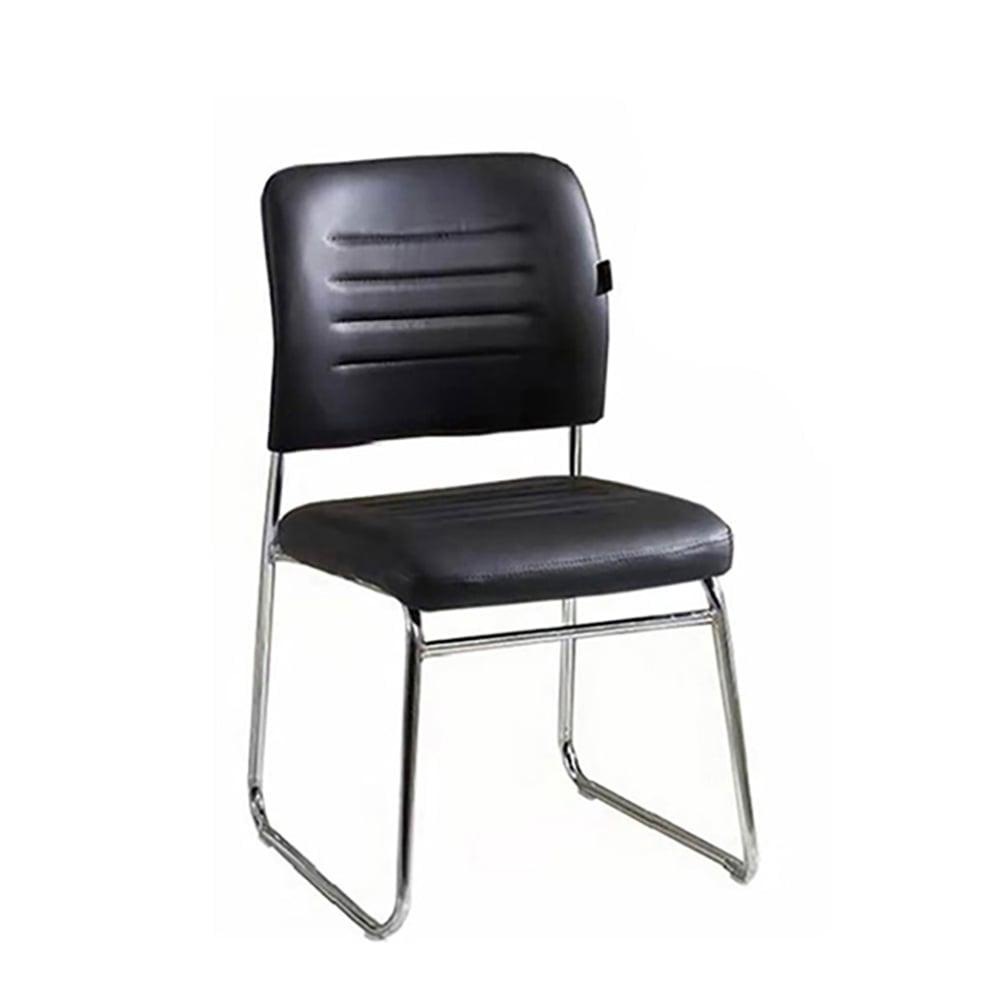 Посетителски стол RFG Iron M, екокожа, метална основа, до 120 kg, черен