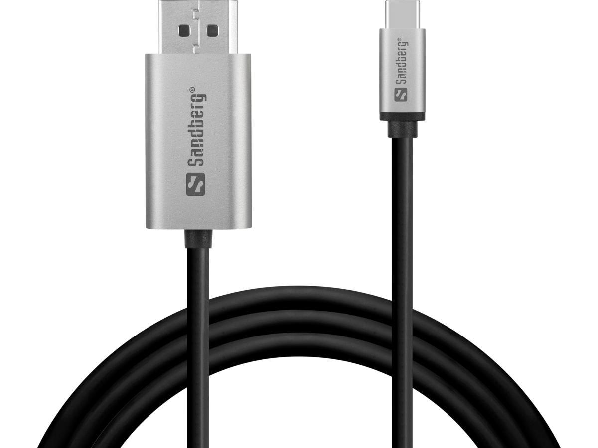 Sandberg USB-C to DisplayPort Cable 2M | JAR Computers Sandberg USB-C to DisplayPort Cable 2M