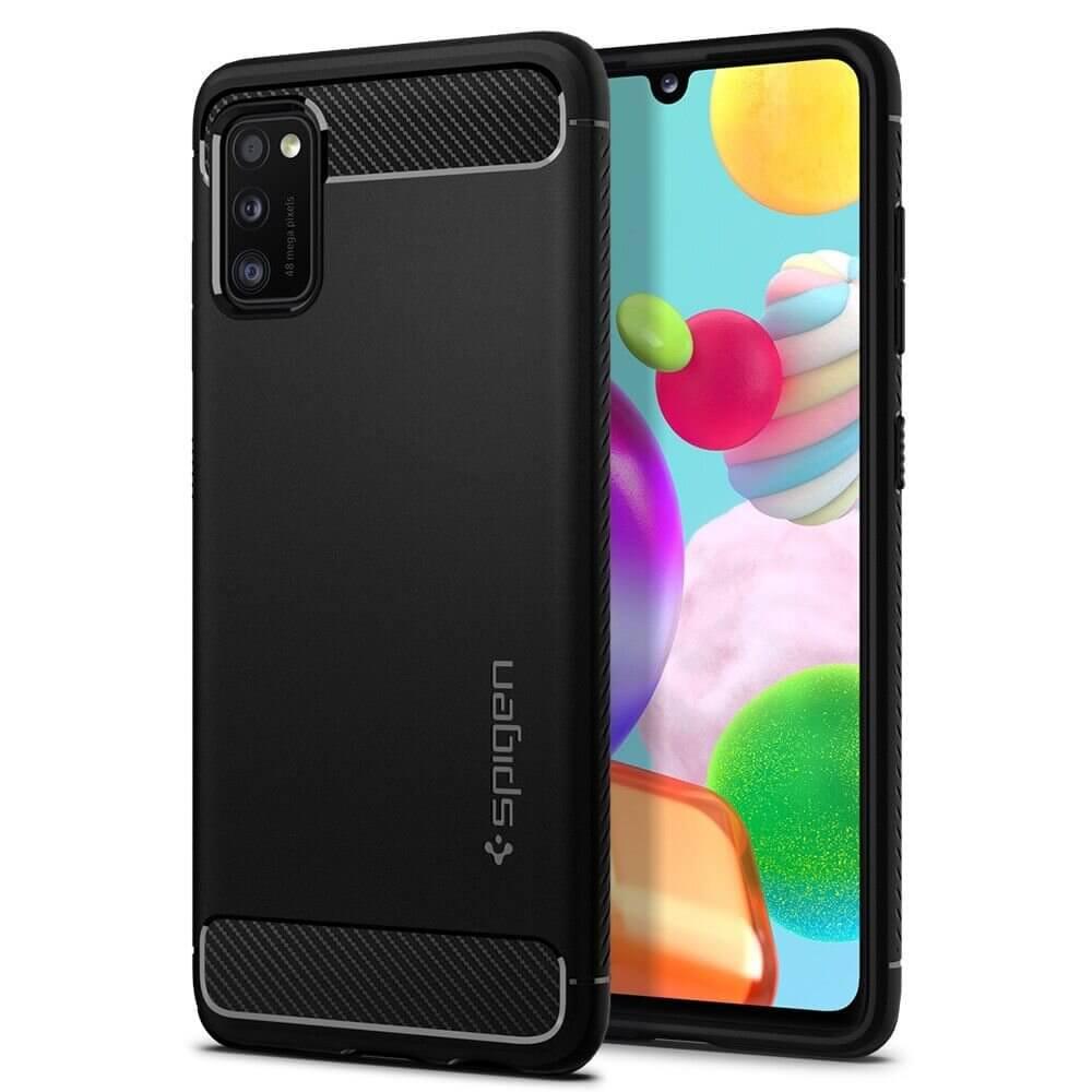 Тънък качествен силиконов (TPU) калъф за Samsung Galaxy A41 - Spigen Rugged Armor Case (черен) | JAR Computers Тънък качествен силиконов (TPU) калъф за Samsung Galaxy A41 - Spigen Rugged Armor Case (черен)