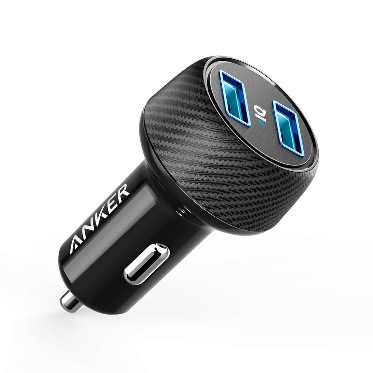 Зарядно за кола с два USB изхода - Anker PowerDrive Elite 2 with PowerIQ 24W Car Charger (черен) | JAR Computers Зарядно за кола с два USB изхода - Anker PowerDrive Elite 2 with PowerIQ 24W Car Charger (черен)