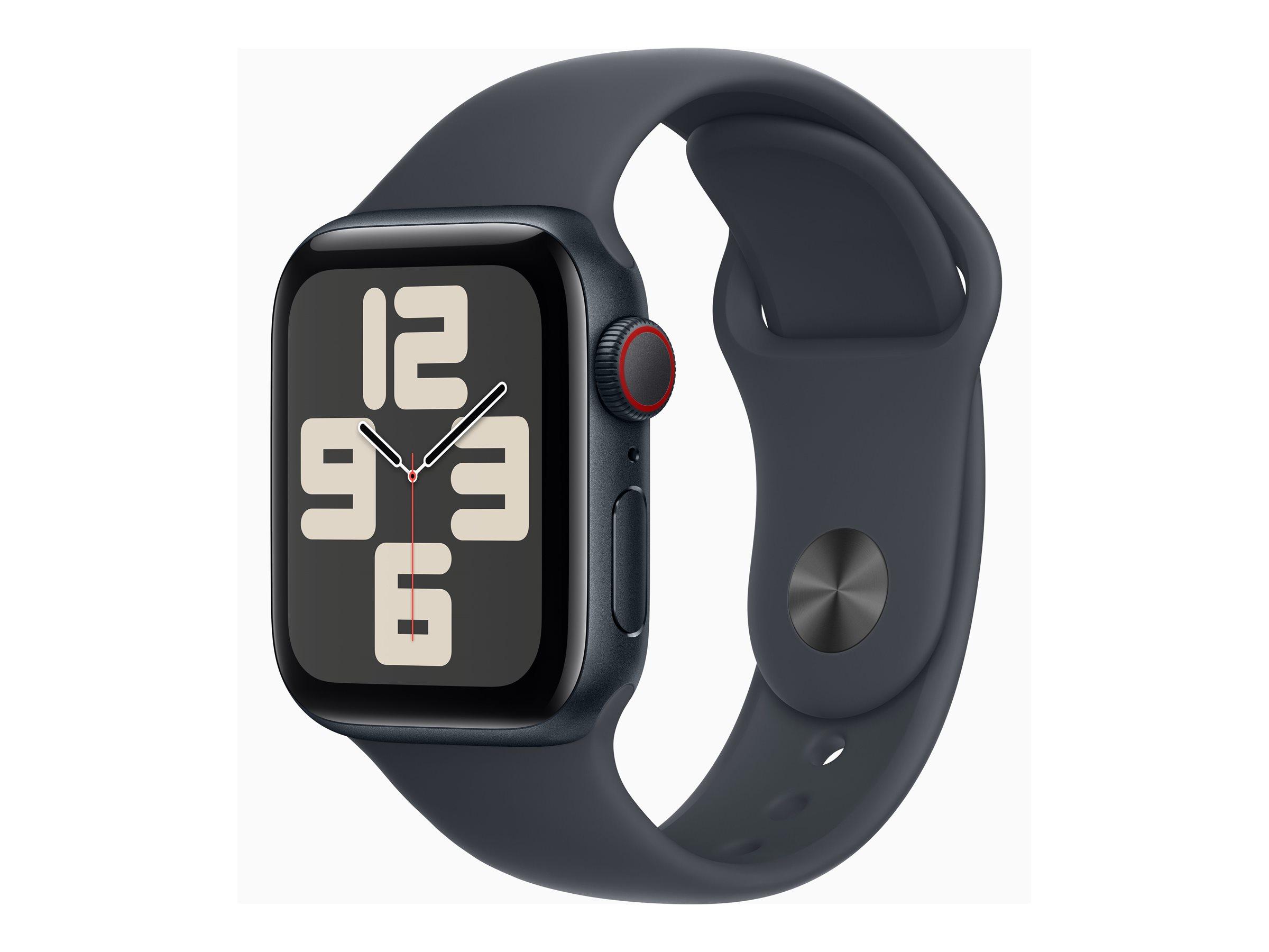 APPLE Watch SE GPS + Cellular 40mm Midnight Aluminium Case with Midnight Sport Band - M/L | JAR Computers APPLE Watch SE GPS + Cellular 40mm Midnight Aluminium Case with Midnight Sport Band - M/L