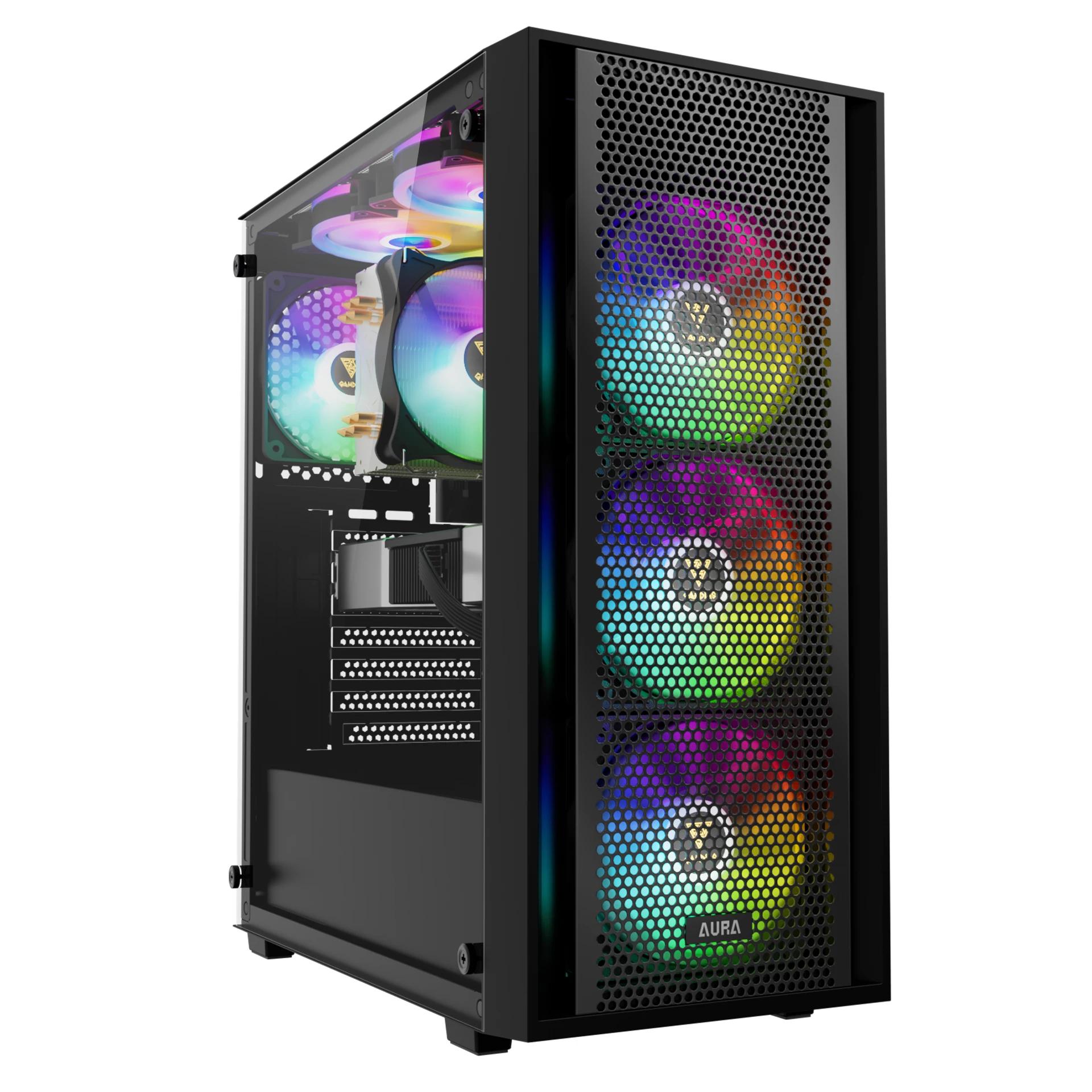Gamdias кутия ATX AURA GC2 Elite Mesh, RGB, Tempered Glass - GAMDIAS-AURA-GC2-ELITE