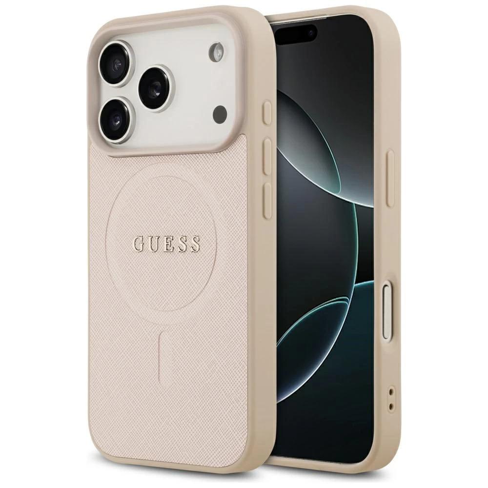 GUESS Калъф Apple iPhone 17 Pro, Saffiano Classic Logo MagSafe, розов - GUHMP17LPSAHMCP | JAR Computers GUESS Калъф Apple iPhone 17 Pro, Saffiano Classic Logo MagSafe, розов - GUHMP17LPSAHMCP