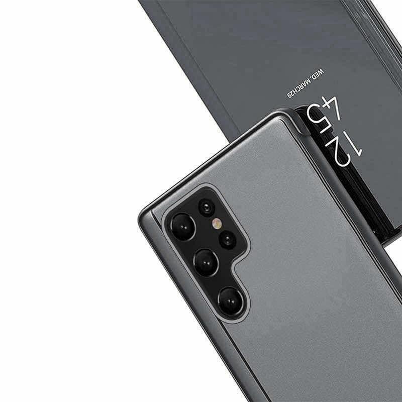 Кейс с поставка, през който виждате информация от дисплея за Samsung Galaxy S22 - Clear View Stand Cover (черен) | JAR Computers Кейс с поставка, през който виждате информация от дисплея за Samsung Galaxy S22 - Clear View Stand Cover (черен)