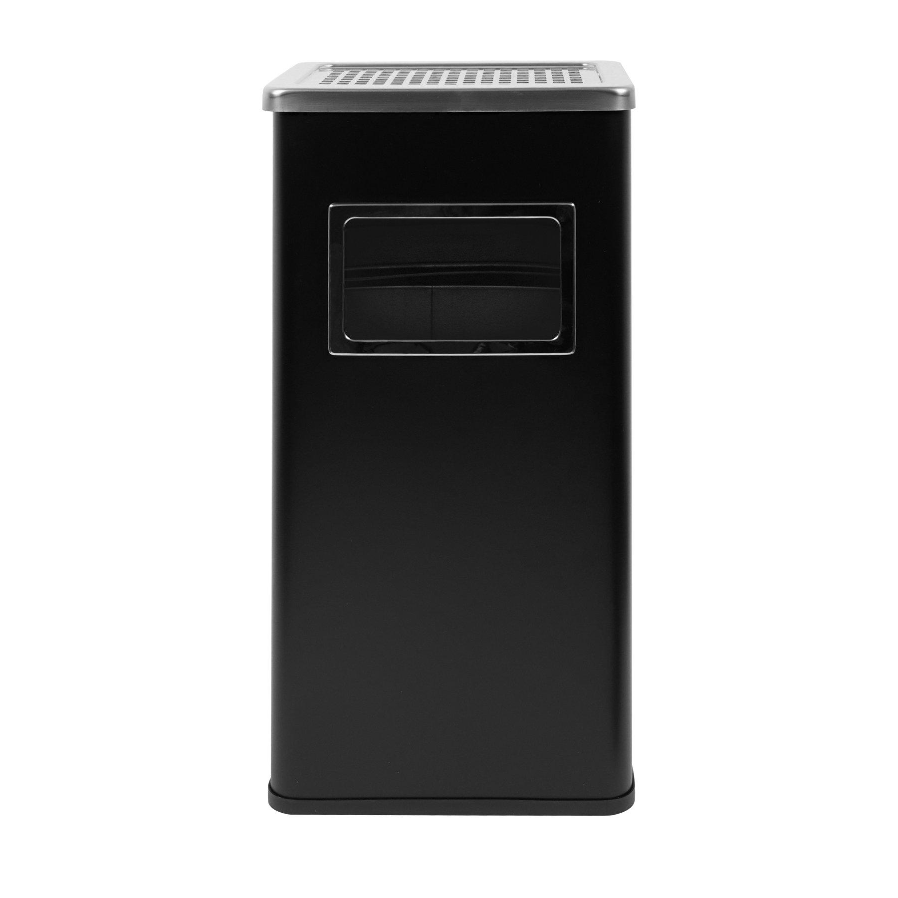Кош за отпадъци Office 1, с пепелник, 30 х 24 х 60.5 cm, черен мат, 17 l