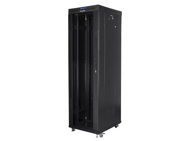 Lanberg rack cabinet 19" free-standing 42U/600x800 (flat pack) with glass door lcd black v2
