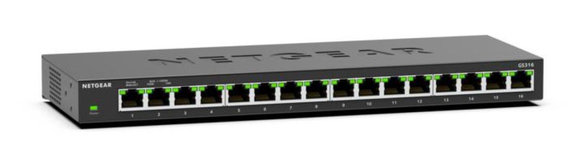 NETGEAR GS316 Unmanaged L2 Gigabit Ethernet (10/100/1000) Black | JAR Computers NETGEAR GS316 Unmanaged L2 Gigabit Ethernet (10/100/1000) Black