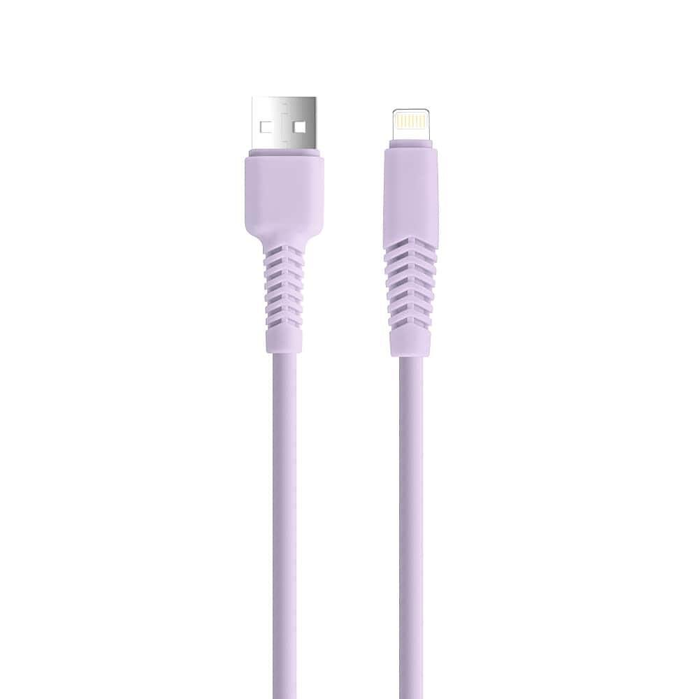 Setty кабел USB - Lightning 1.5 м, 2.1A, светло лилав
