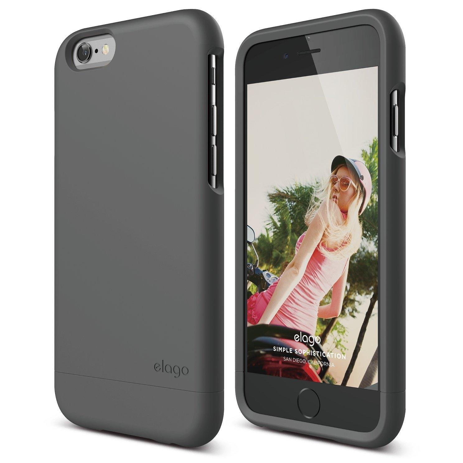 Слайдър кейс и защитни покрития за дисплея и задната част за iPhone 6 - Elago S6 Glide Case (тъмносив) | JAR Computers Слайдър кейс и защитни покрития за дисплея и задната част за iPhone 6 - Elago S6 Glide Case (тъмносив)