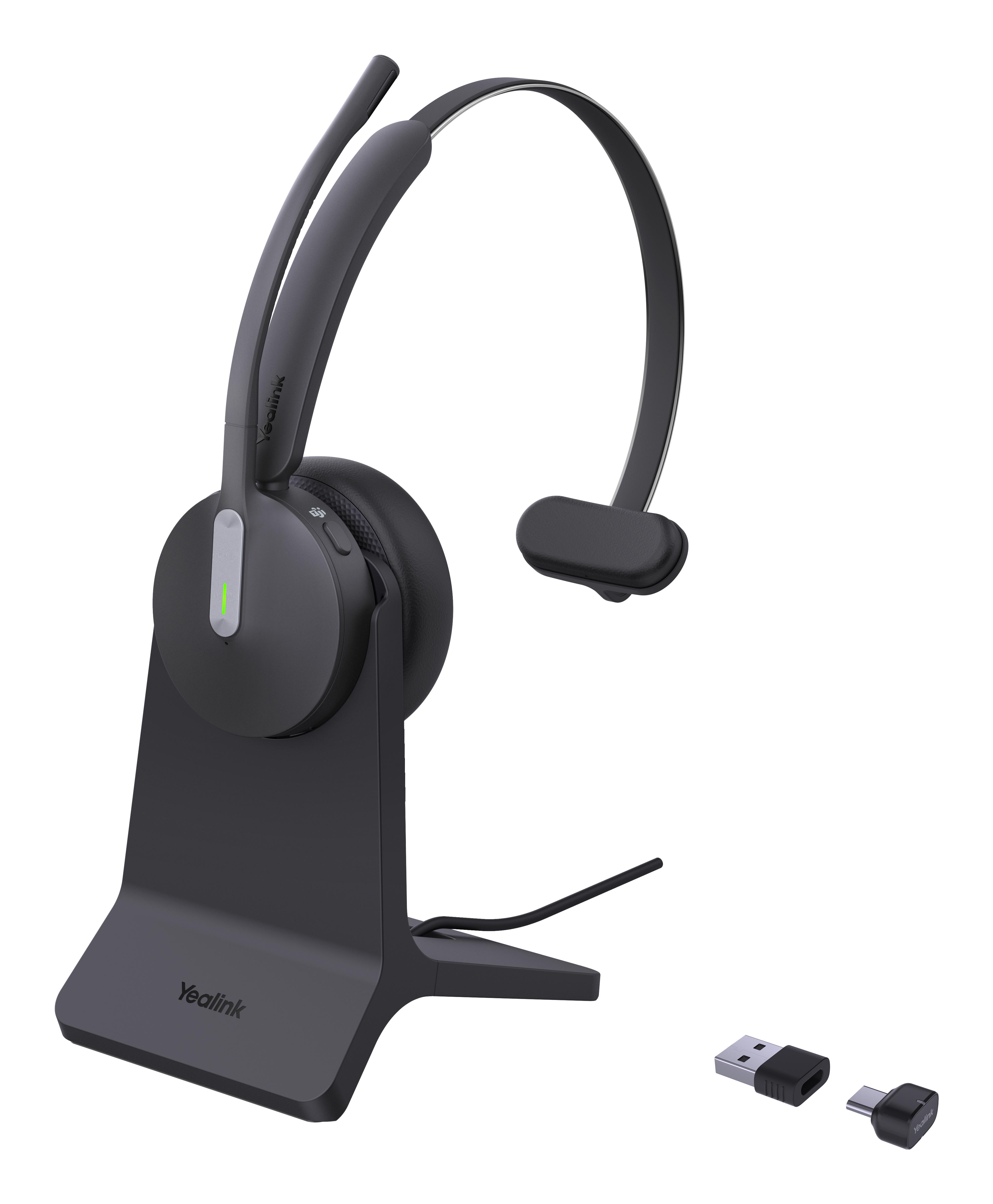 Yealink BH70 Mono with Stand Teams Слушалки Безжичен Лента за глава Офис/Център за обаждания USB Тип-A Bluetooth Стойка за зареждане Черен