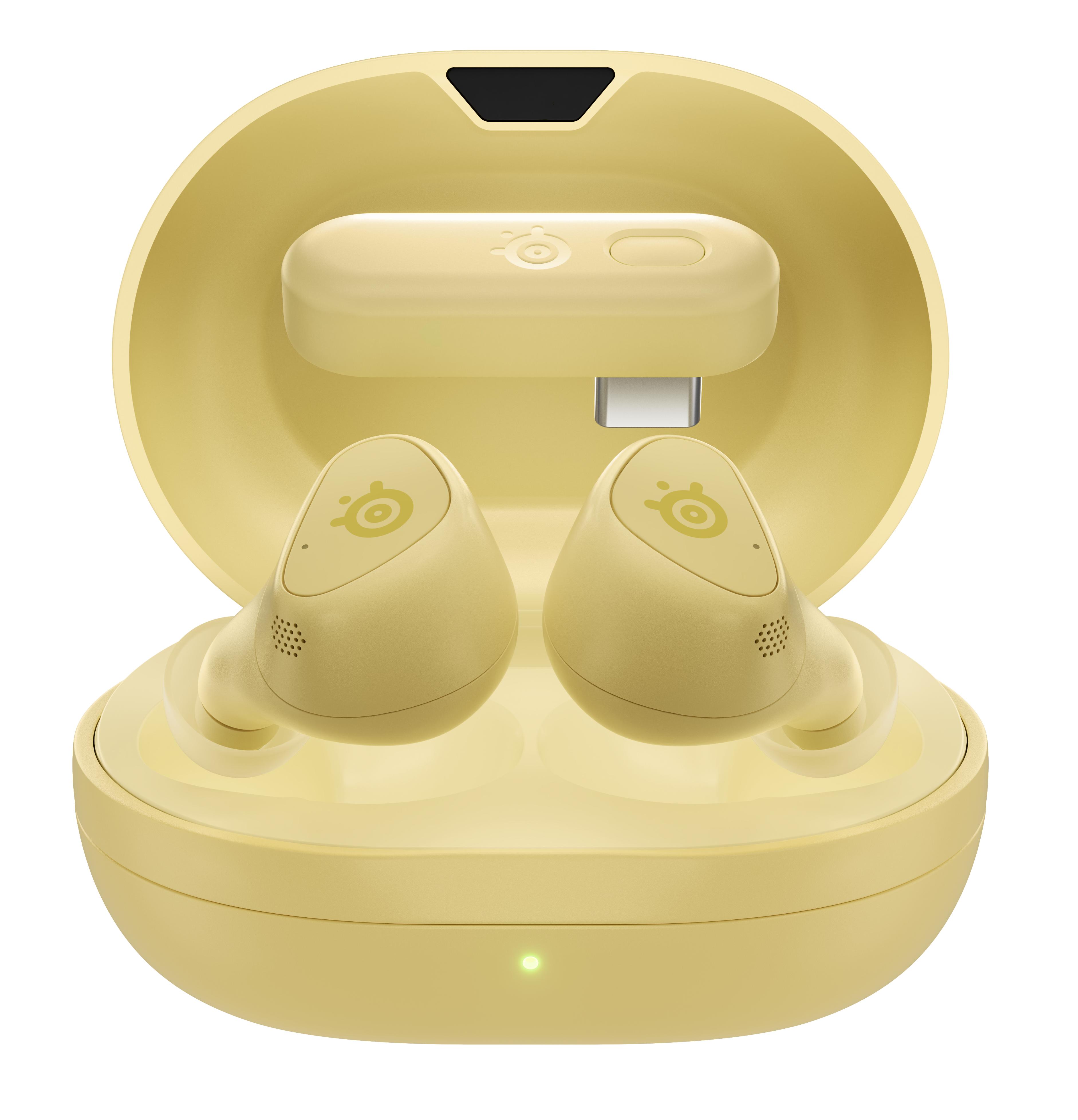 Безжични слушалки с микрофон SteelSeries Arctis GameBuds - Yuzu
