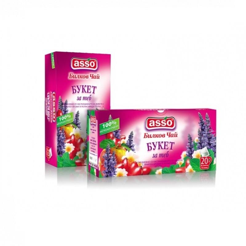 Чай ASSO Букет, кутия 20 бр. х 1.2 г | JAR Computers Чай ASSO Букет, кутия 20 бр. х 1.2 г