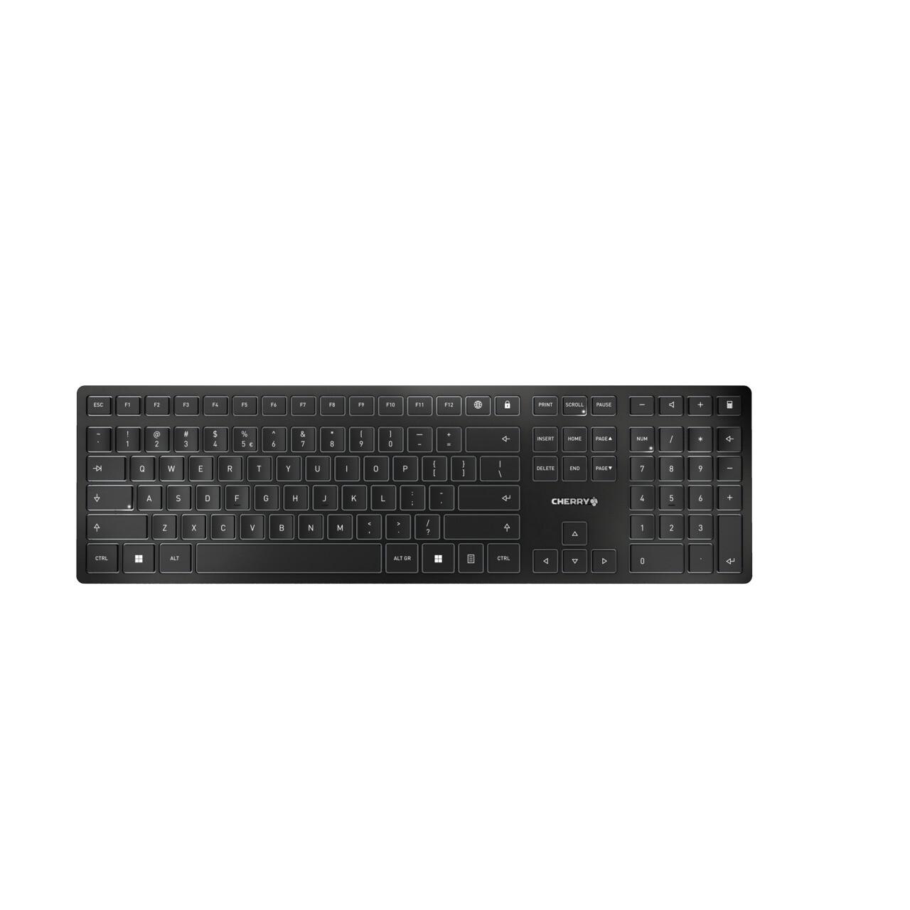 CHERRY KW 9100 SLIM клавиатура Универсален RF Wireless + Bluetooth QWERTY Английски Черен