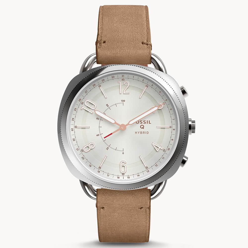 Fossil Hybrid Smartwatch Accomplice Sand FTW1200- луксозен хибриден умен часовник с кожена каишка (сребрист) | JAR Computers Fossil Hybrid Smartwatch Accomplice Sand FTW1200- луксозен хибриден умен часовник с кожена каишка (сребрист)