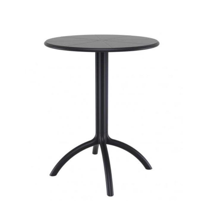 Градинска маса Октопус, кръгла, пластмасова, черна