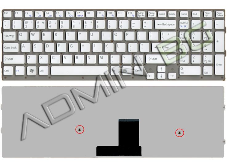 Клавиатура за лаптоп Sony Vaio VPC-EC VPCEC Бяла Без Рамка (Малък Ентър) с Кирилица / White Without Frame US | JAR Computers Клавиатура за лаптоп Sony Vaio VPC-EC VPCEC Бяла Без Рамка (Малък Ентър) с Кирилица / White Without Frame US