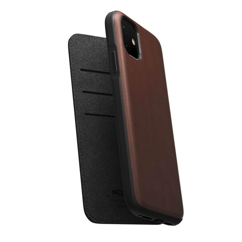 Кожен (естествена кожа) калъф, тип портфейл за iPhone 11 - Nomad Folio Leather Rugged Case (кафяв) | JAR Computers Кожен (естествена кожа) калъф, тип портфейл за iPhone 11 - Nomad Folio Leather Rugged Case (кафяв)