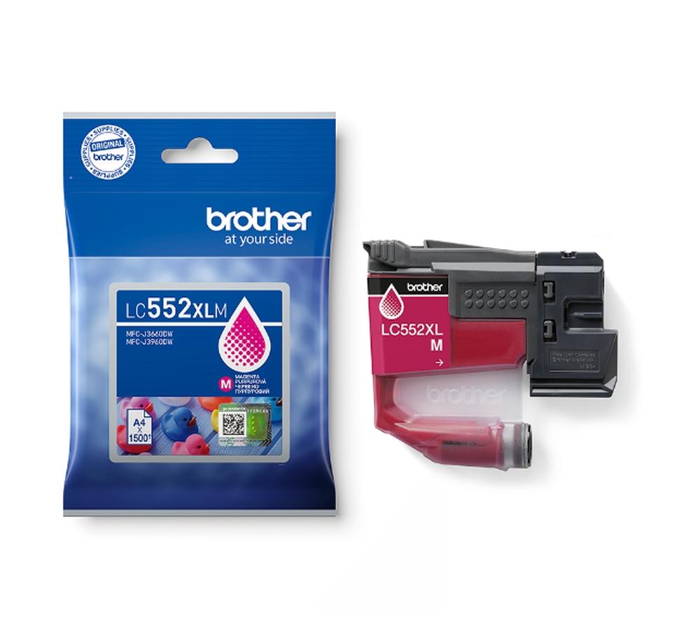 Оригинален патрон Brother LC-552XL, MFC-J3660/90, 1500 страници/5%, Magenta