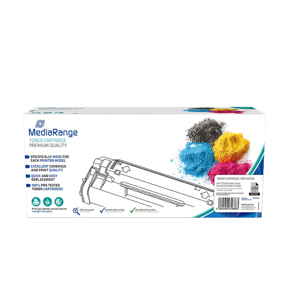 Toner MEDIARANGE Compatible for Printers HP (Black) (CC530A/304A/CE410X/305A/CF380X/312A) (MRHPTCC530A)