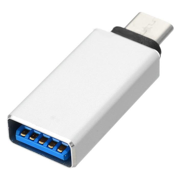 USB-C 3.1 Male to USB-A 3.0 Female OTG Adapter - USB адаптер за MacBook 12 и устройства с USB-C порт (сребрист) | JAR Computers USB-C 3.1 Male to USB-A 3.0 Female OTG Adapter - USB адаптер за MacBook 12 и устройства с USB-C порт (сребрист)