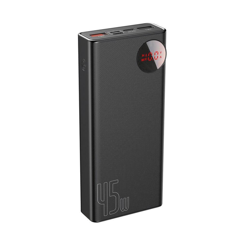 Външна батерия 20000 mAh с 2xUSB-A и USB-C изходи за зареждане на смартфони и таблети - Baseus Mulight Power Bank with Digital Display Quick Charge 45W (PPMY-A01) (черен) | JAR Computers Външна батерия 20000 mAh с 2xUSB-A и USB-C изходи за зареждане на смартфони и таблети - Baseus Mulight Power Bank with Digital Display Quick Charge 45W (PPMY-A01) (черен)