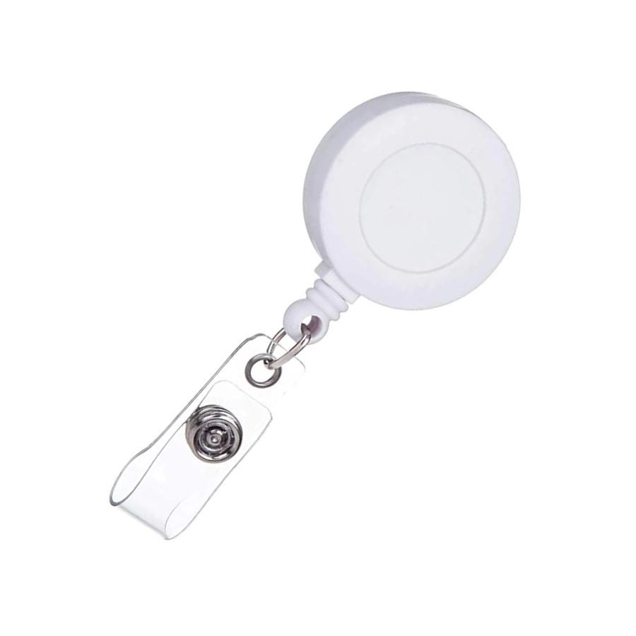 Yo -Yo ролетка за бадж, пластмасова, с метален клипс, корда 600 мм, бяла | JAR Computers Yo -Yo ролетка за бадж, пластмасова, с метален клипс, корда 600 мм, бяла