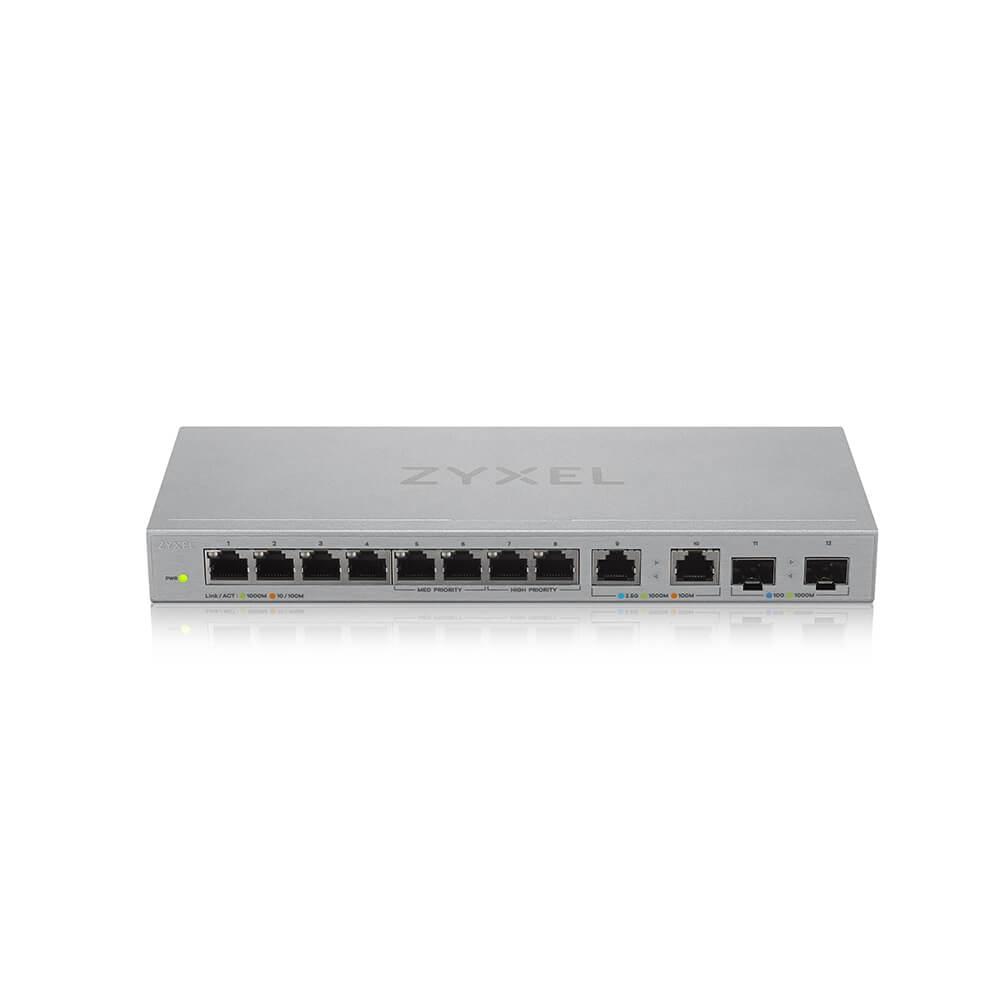 ZyXEL XGS1010-12 v2, 12-Port Gigabit Unmanaged Switch with 8-Port 1G + 2-Port 2.5G + 2-Port SFP+ | JAR Computers ZyXEL XGS1010-12 v2, 12-Port Gigabit Unmanaged Switch with 8-Port 1G + 2-Port 2.5G + 2-Port SFP+