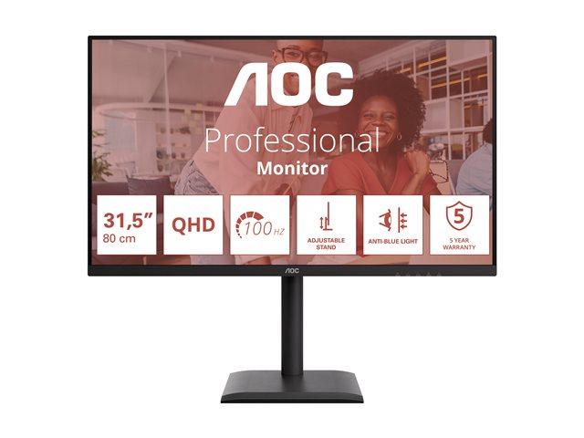 AOC 31.5inch 2560x1440 100Hz IPS Flat H/A 180 MM Adaptive Sync TUV EyeComfort Hardware USB HUB SPEAKERS Anti Blue light DP HDMI | JAR Computers AOC 31.5inch 2560x1440 100Hz IPS Flat H/A 180 MM Adaptive Sync TUV EyeComfort Hardware USB HUB SPEAKERS Anti Blue light DP HDMI