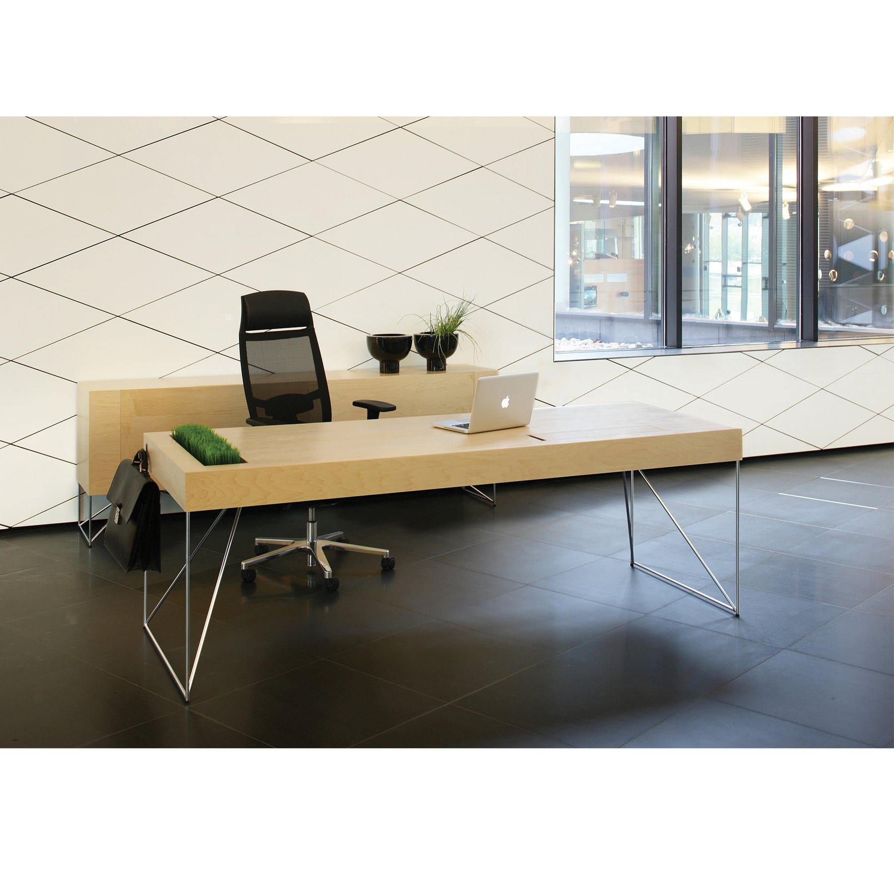 Бюро Narbutas Air Executive, 2200 x 800 x 740 mm, фурнир клен, черен метал