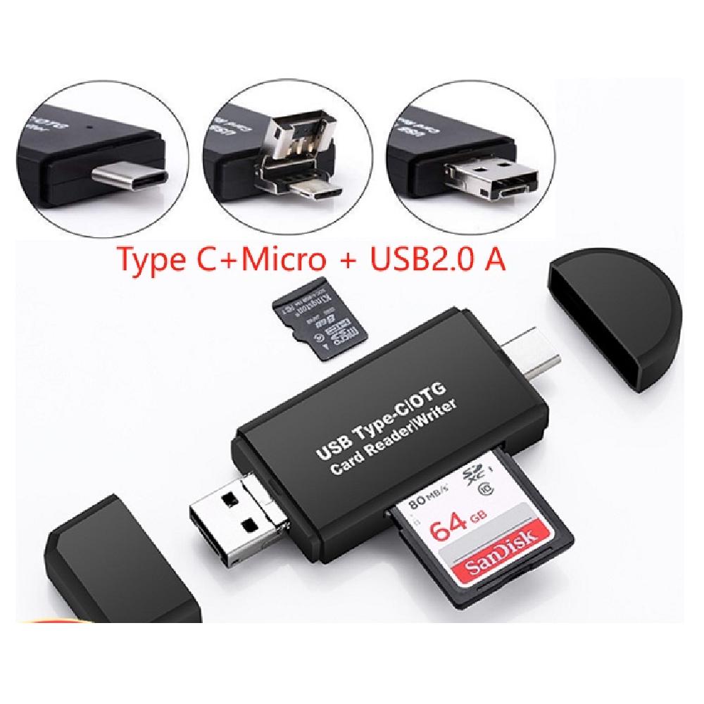 Четец USB към Type C, Micro USB, SD+MicroSD