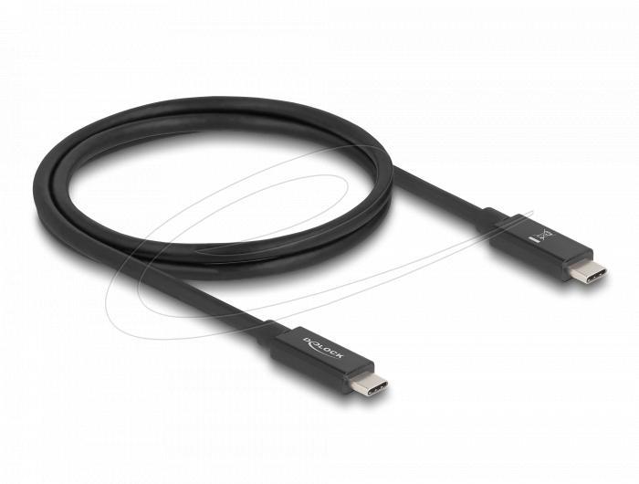 Delock Кабел E-Marker USB-C, 80 Gbps, 16K 60 Hz, PD 3.1 240 W, 1 m, черен | JAR Computers Delock Кабел E-Marker USB-C, 80 Gbps, 16K 60 Hz, PD 3.1 240 W, 1 m, черен