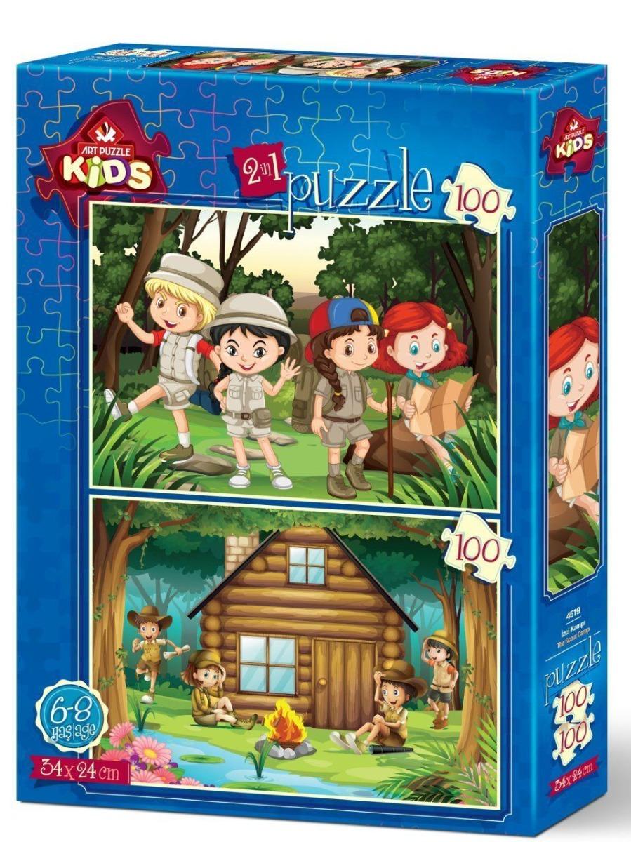 Детски пъзел 2 в 1 Art Puzzle 100 + 100 парчета - Скаути