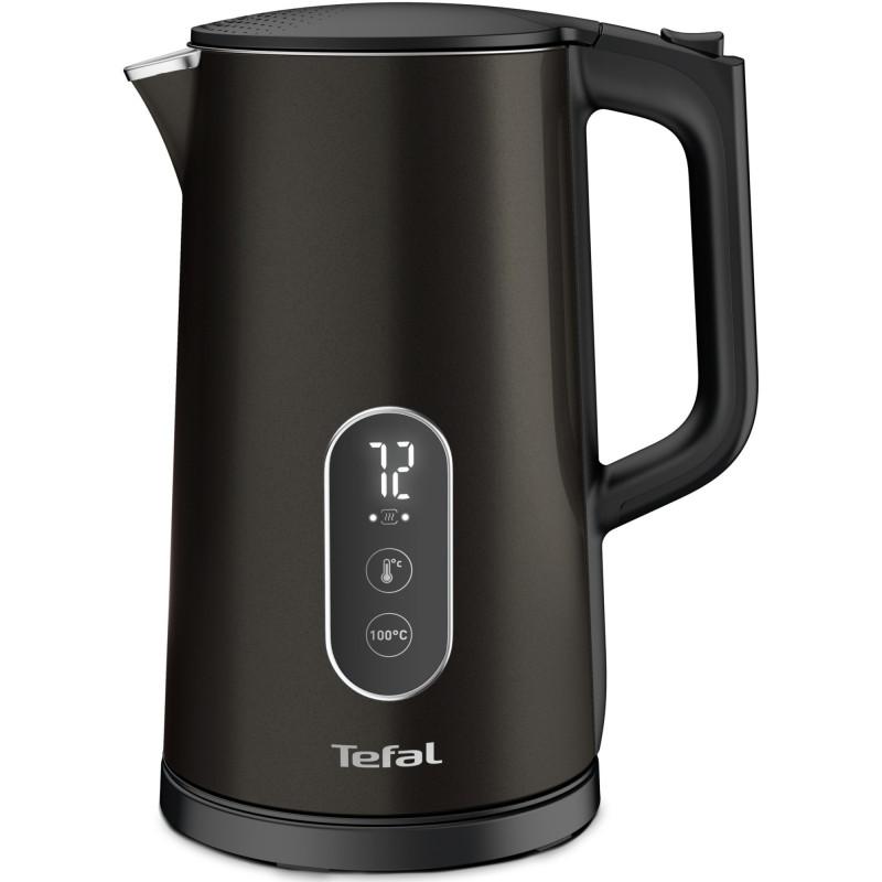 Електрическа кана Tefal KI831E10, 1800W, 1.7 л, 5 темп. нива, LED, Сензорно управление, 360°C основа, Двойни стени, Филтър против варовик, Черен