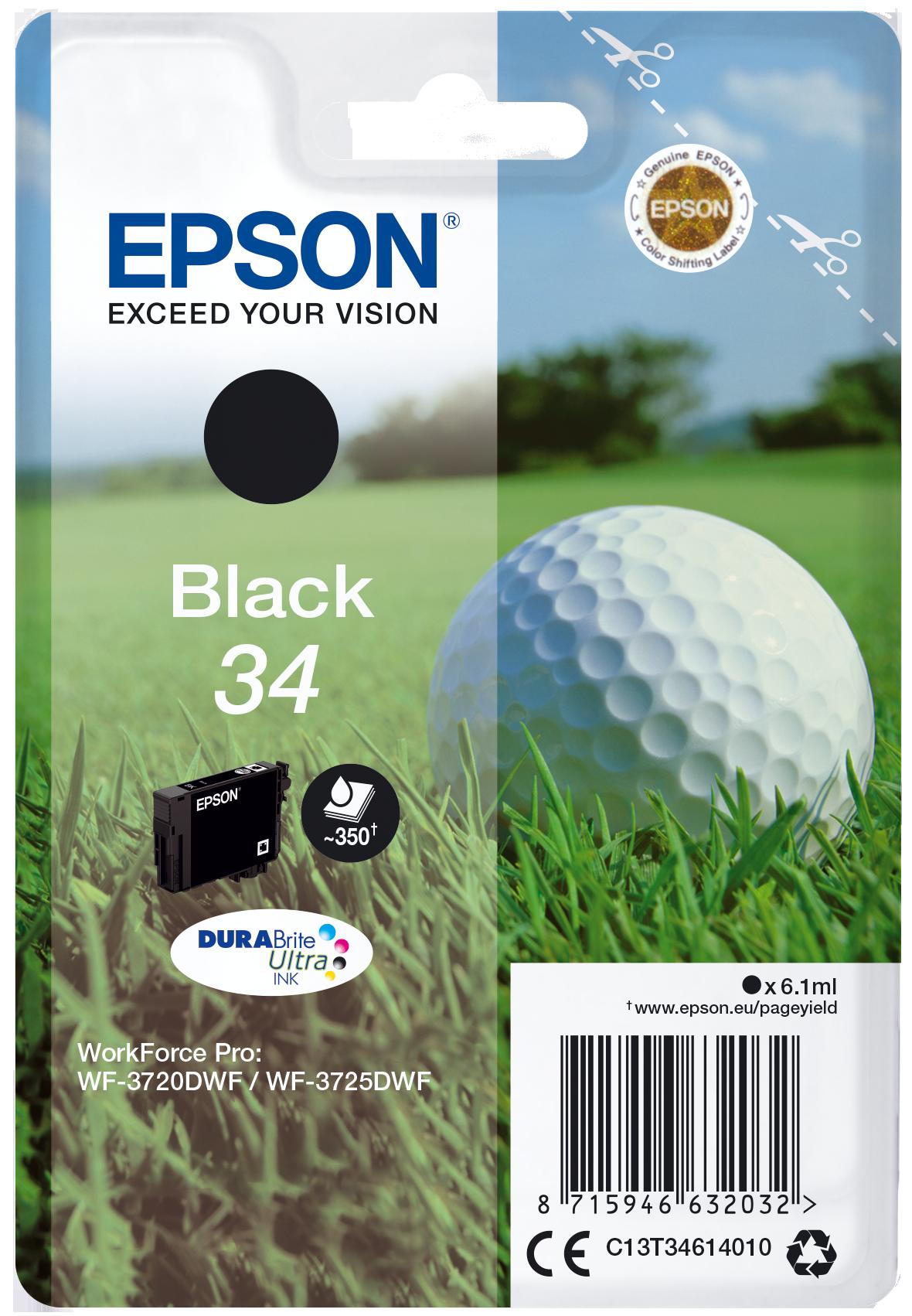 Глава за Epson WorkForce Pro WF-3700/WF-3720 Series - Ink - /34/ / C13T34614010 - Black - PN C13T34614010 | JAR Computers Глава за Epson WorkForce Pro WF-3700/WF-3720 Series - Ink - /34/ / C13T34614010 - Black - PN C13T34614010