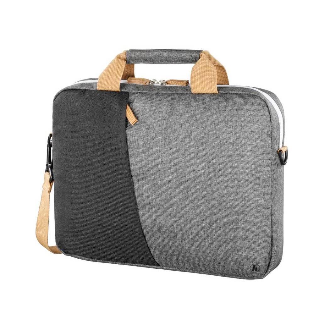 Hama Florenz Laptop Bag 13.3 - елегантна чанта с дръжки и презрамка за MacBook Pro 13, Air 13 и лаптопи до 13.3 инча (черен-сив)