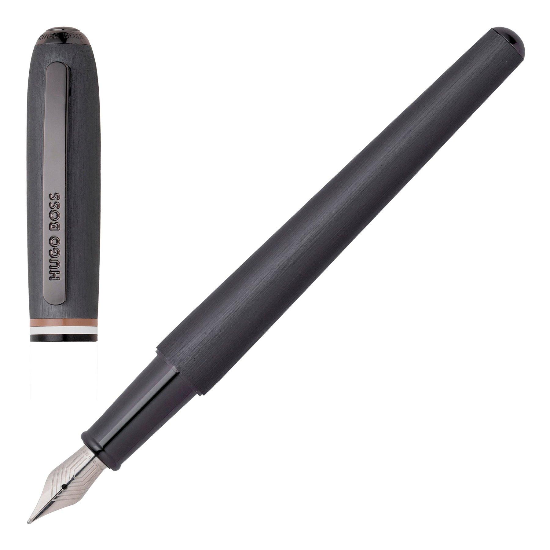Hugo Boss Писалка Contour Iconic, в кутия, тъмносива