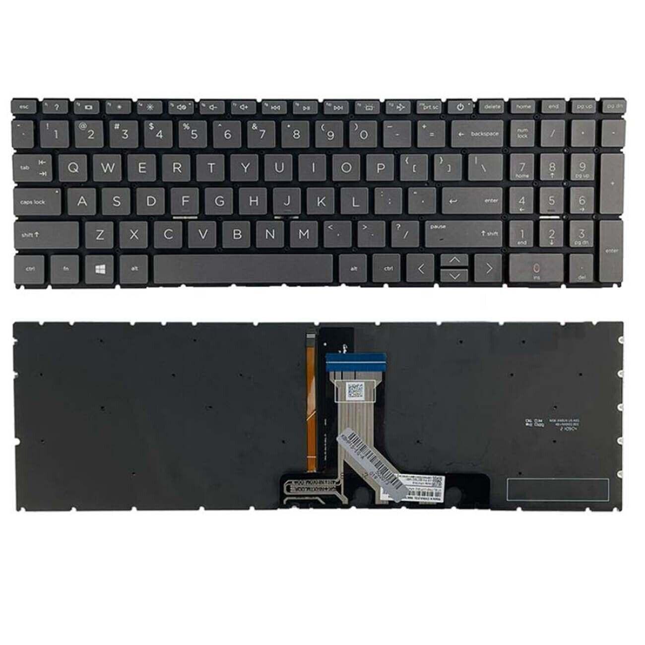 Клавиатура за лаптоп HP Pavilion 15-EG 15-EH Series Сива Без Рамка (Малък Ентър) с Подсветка | JAR Computers Клавиатура за лаптоп HP Pavilion 15-EG 15-EH Series Сива Без Рамка (Малък Ентър) с Подсветка
