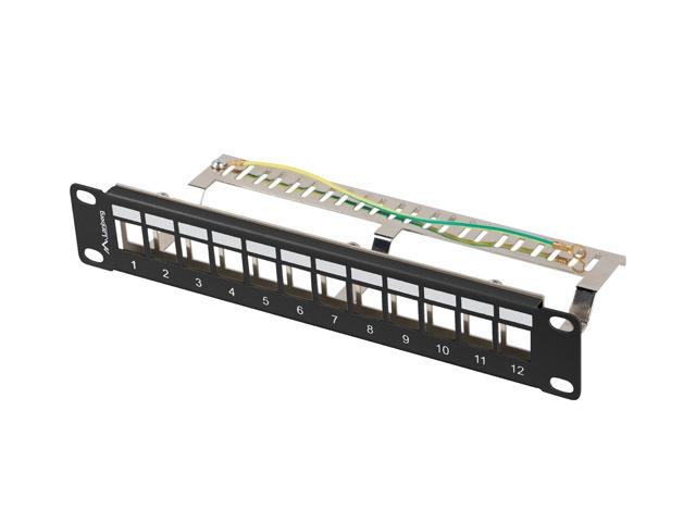 Lanberg patch panel blank 12 port 1U 10" ftp for keystone modules black v2