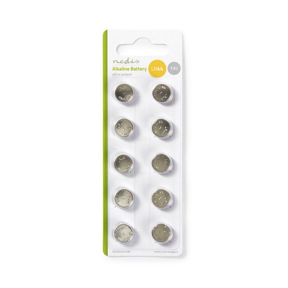 Nedis Alkaline Clock Batteries LR44 1.5V 10pcs (BAAKLR4410BL) (NEDBAAKLR4410BL)