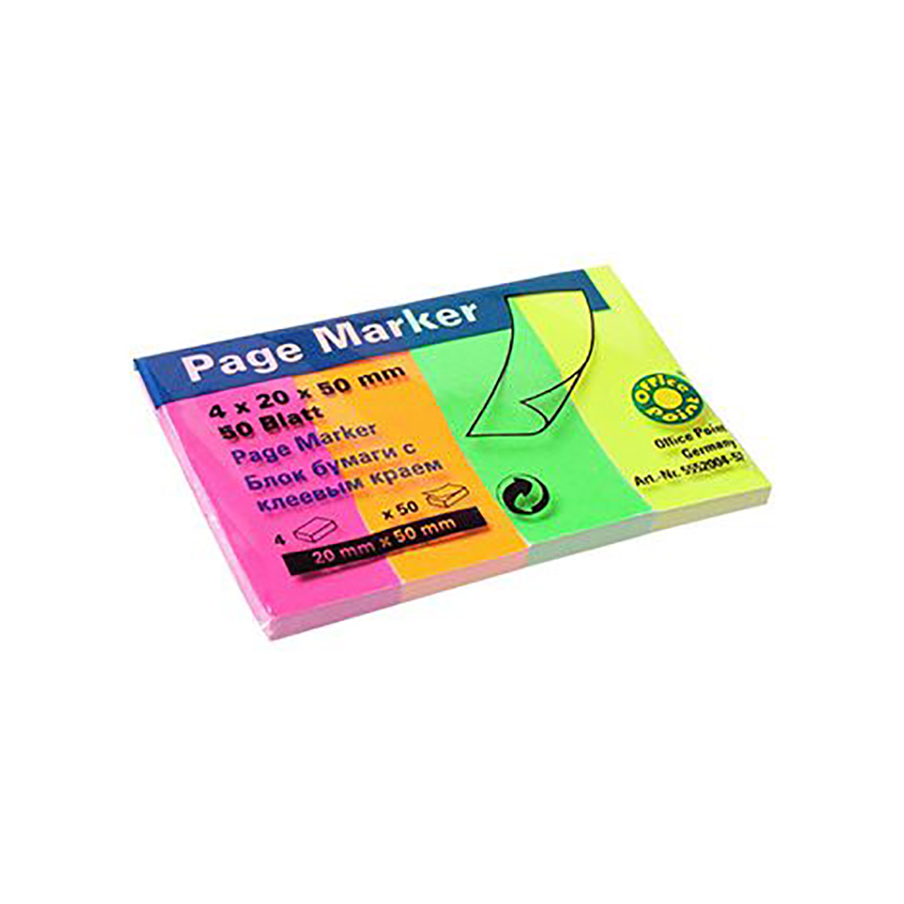 Officepoint Bookmark 20×50, 4×50 sheets neon mix (MAG-5552004-52) (OFPMAG-5552004-52)