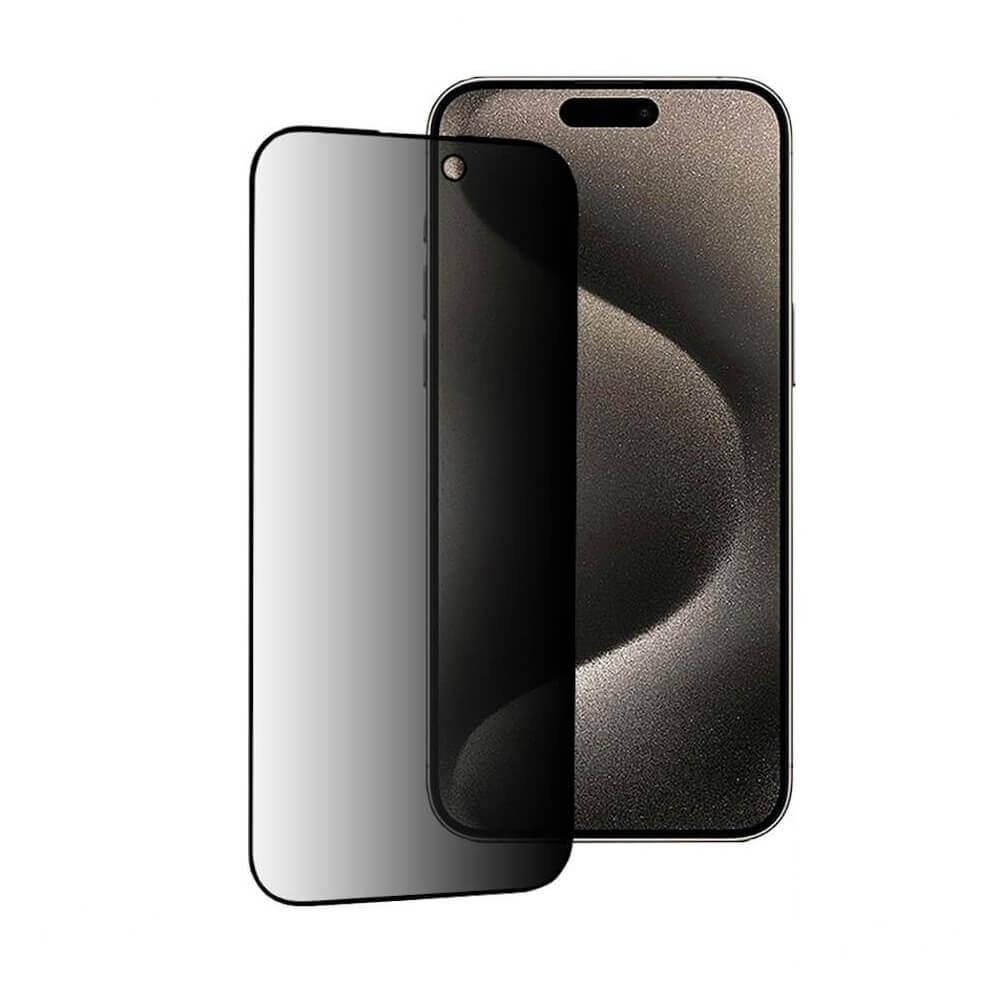 Premium 3D Privacy Tempered Glass for iPhone 16 Pro (black-clear) | JAR Computers Premium 3D Privacy Tempered Glass for iPhone 16 Pro (black-clear)