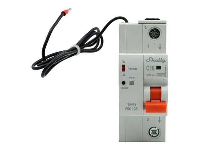 SHELLY Pro 1CB C16 Ethernet WiFi Bluetooth DIN Rail 1-Pole 16A C-Curve Circuit Breaker | JAR Computers SHELLY Pro 1CB C16 Ethernet WiFi Bluetooth DIN Rail 1-Pole 16A C-Curve Circuit Breaker