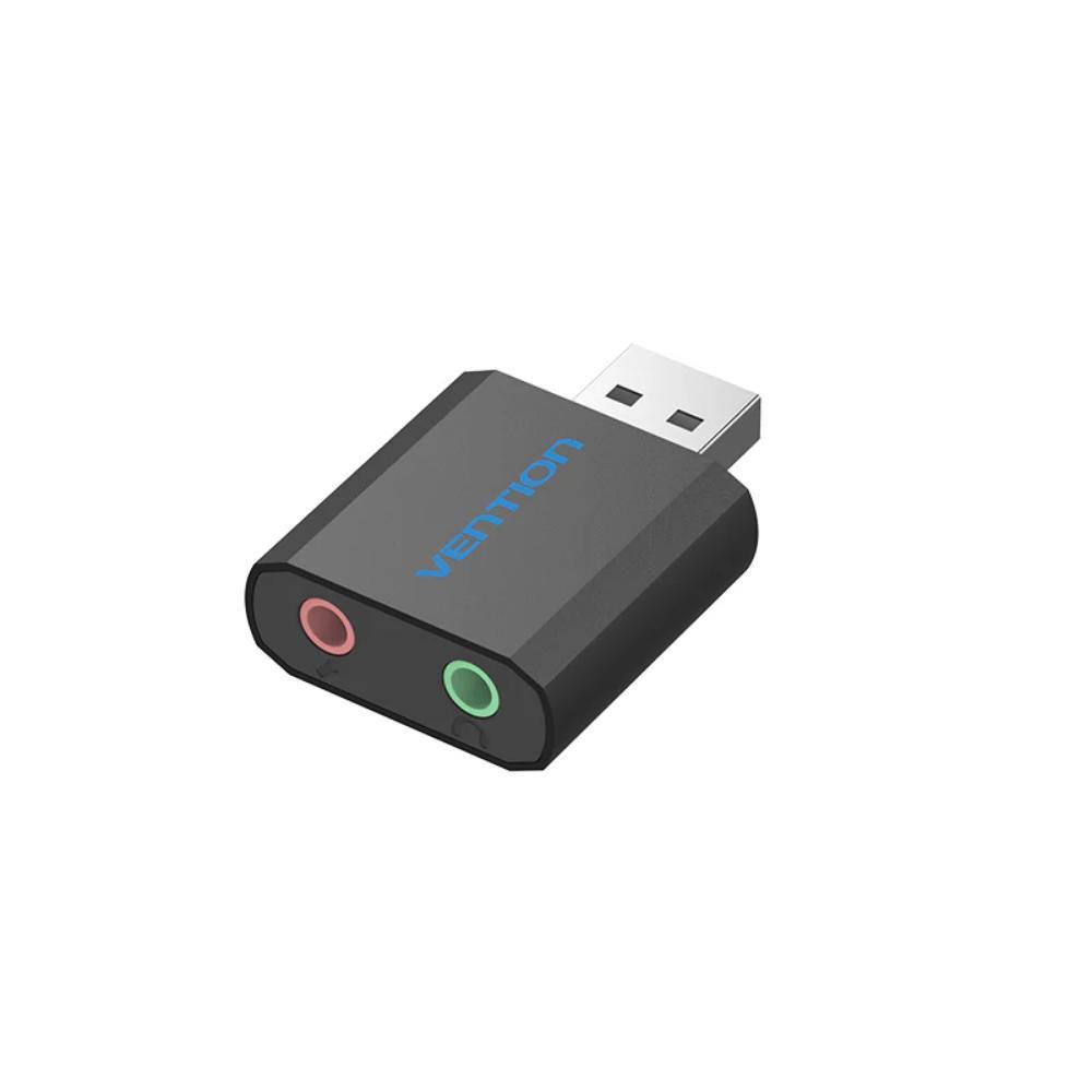VENTION USB External Sound Card Black Metal Type (VAB-S17-B) (VENVAB-S17-B) | JAR Computers VENTION USB External Sound Card Black Metal Type (VAB-S17-B) (VENVAB-S17-B)