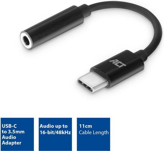 ACT AC7380 USB-C към 3,5 mm аудио адаптер с вграден стерео DAC | JAR Computers ACT AC7380 USB-C към 3,5 mm аудио адаптер с вграден стерео DAC