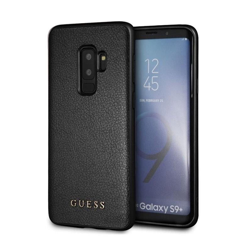 Дизайнерски кожен кейс за Samsung Galaxy S9 Plus - Guess Iridescent Leather Hard Case (черен) | JAR Computers Дизайнерски кожен кейс за Samsung Galaxy S9 Plus - Guess Iridescent Leather Hard Case (черен)