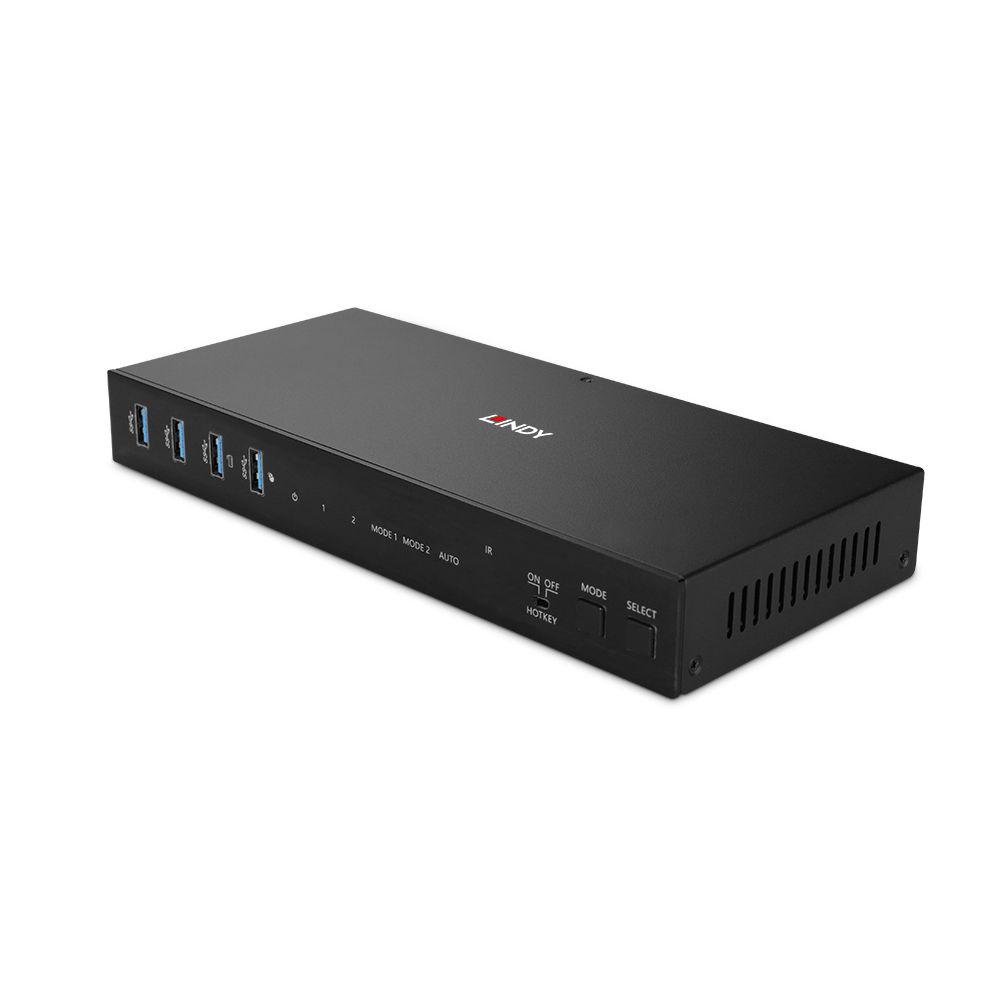 LINDY LNY-39314 :: 2-портов Dual Head HDMI 4K60, USB 3.0 KVM превключвател | JAR Computers LINDY LNY-39314 :: 2-портов Dual Head HDMI 4K60, USB 3.0 KVM превключвател