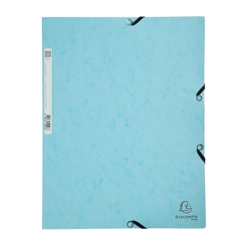 Папка с ластик и 3 капака EXACOMPTA AQUAREL, A4, Genuine картон 400 г, светлосиня | JAR Computers Папка с ластик и 3 капака EXACOMPTA AQUAREL, A4, Genuine картон 400 г, светлосиня